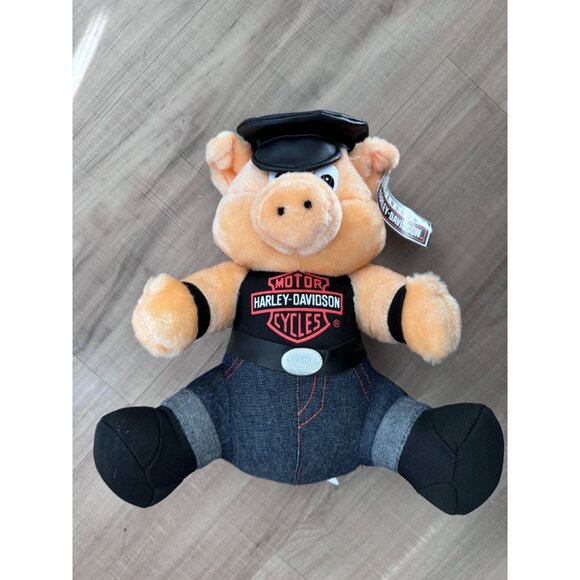 Harley-Davidson Plush Piggy Biker Road Hog Play-By-Play 1993 Collectible - Picture 1 of 6